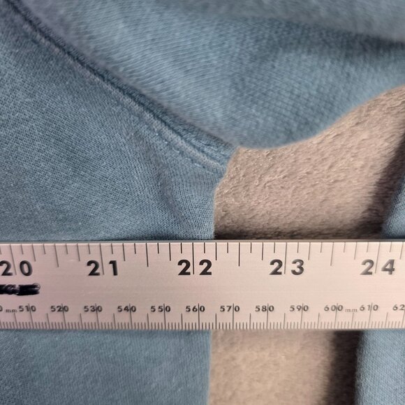 Mens The North Face Blue Pullover Hoodie Sweatshirt Cotton Blend Drawstring L - Picture 6 of 9